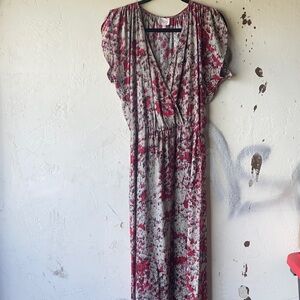 Parker Red and Gray Floral Dress